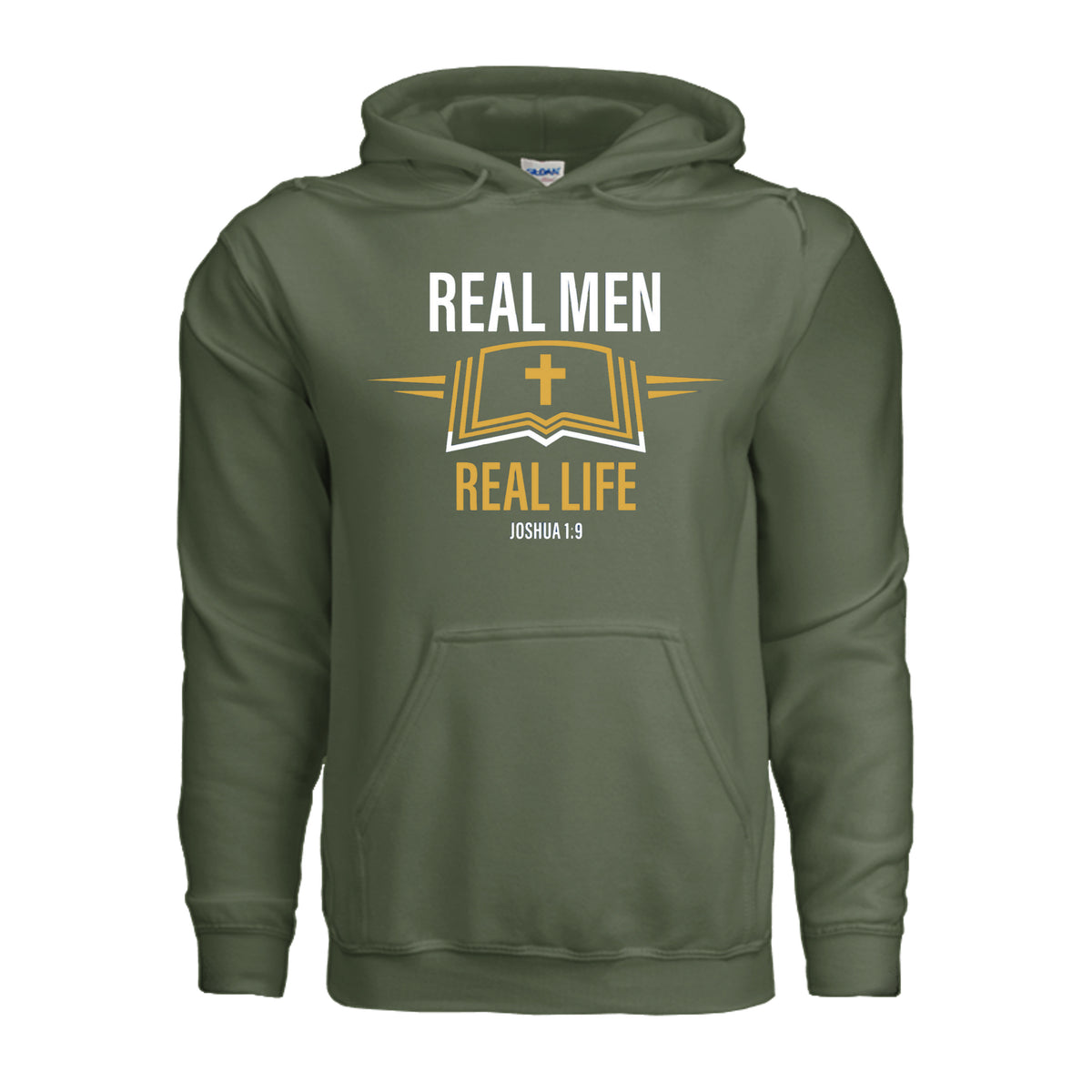 RMRL Lifestyle Hoodie Military Green Flat Mockup