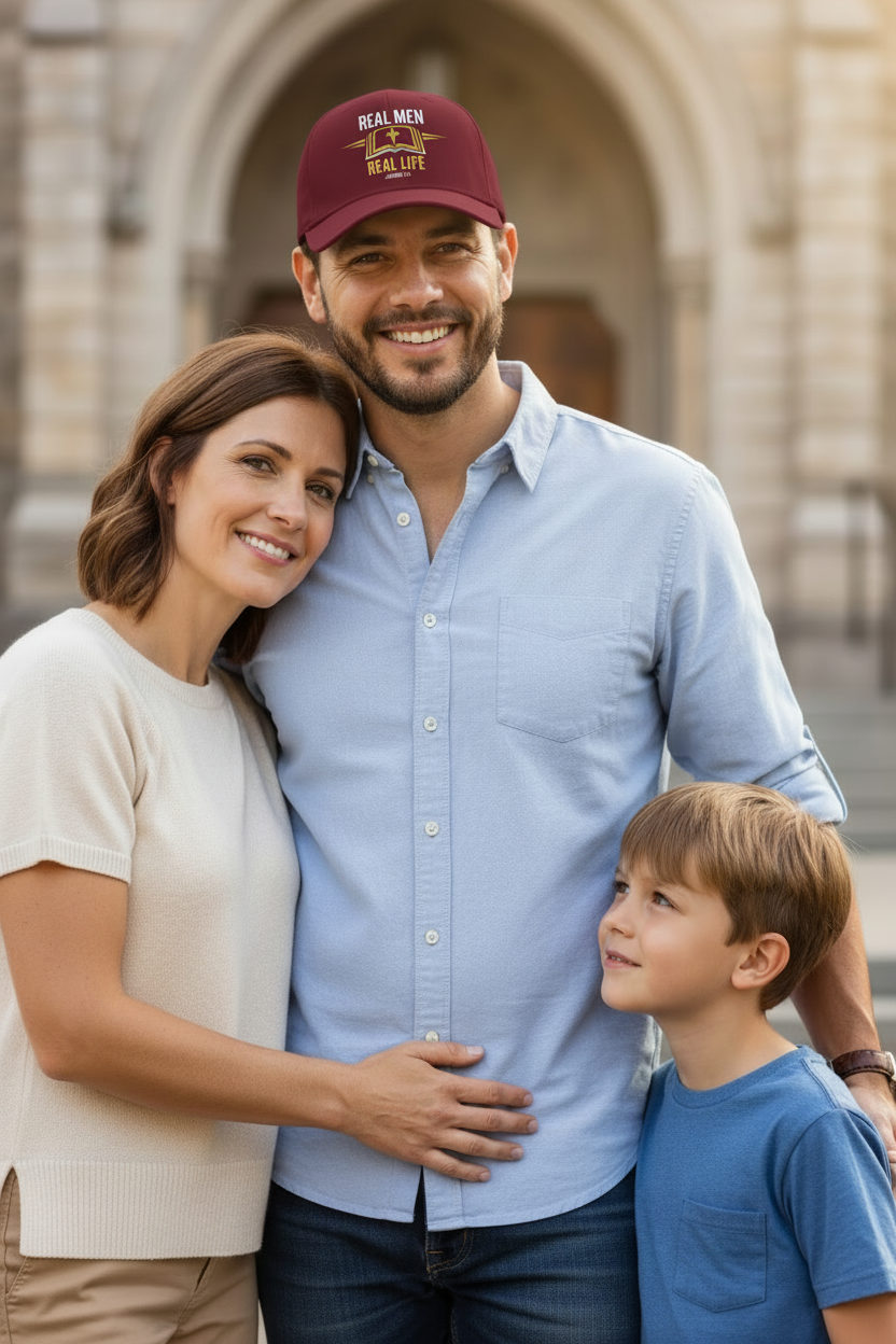 RMRL Burgundy Cap - Family Church Steps Hero