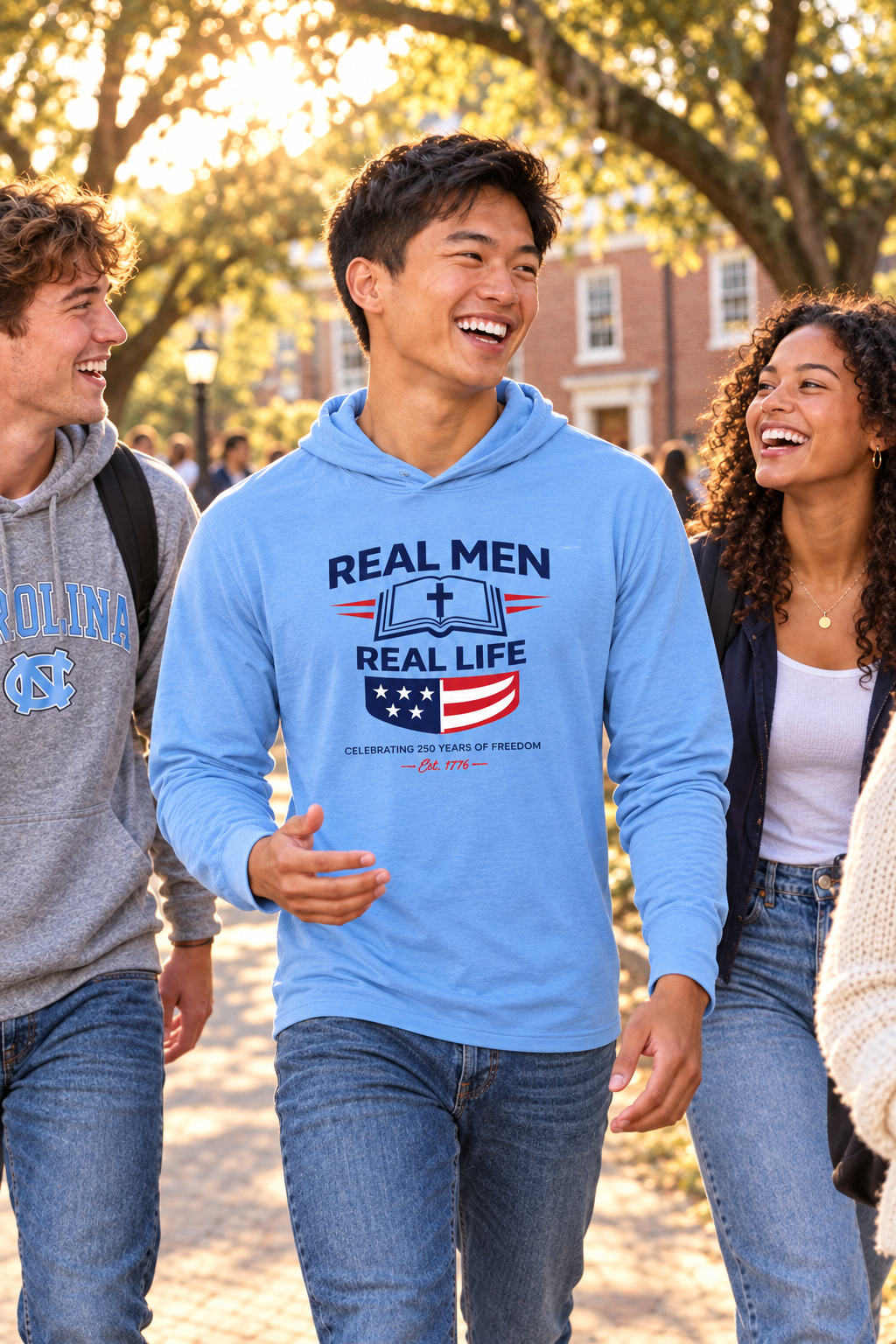 RMRL Freedom Hooded Tee Carolina Blue - No Pocket Hero