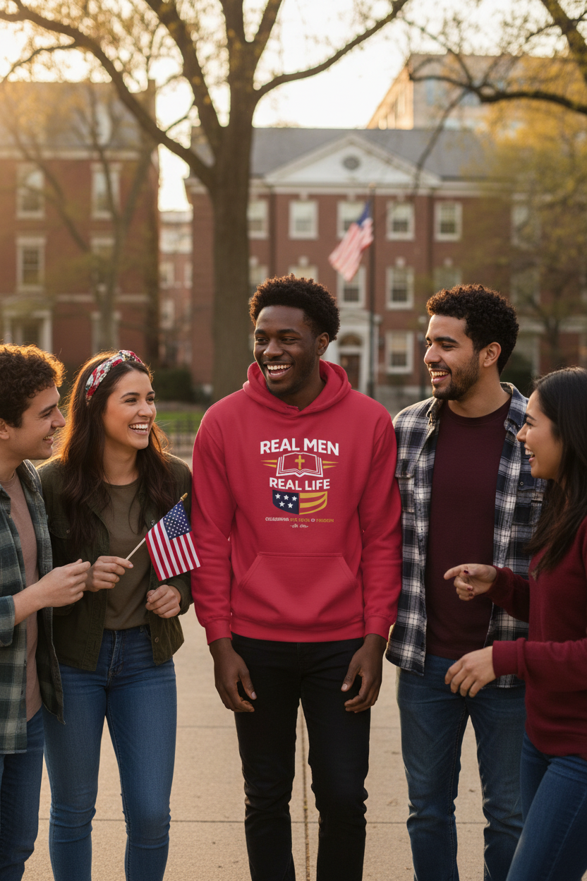 RMRL Freedom Hoodie Cardinal Red - Subtle Patriotic Vibe