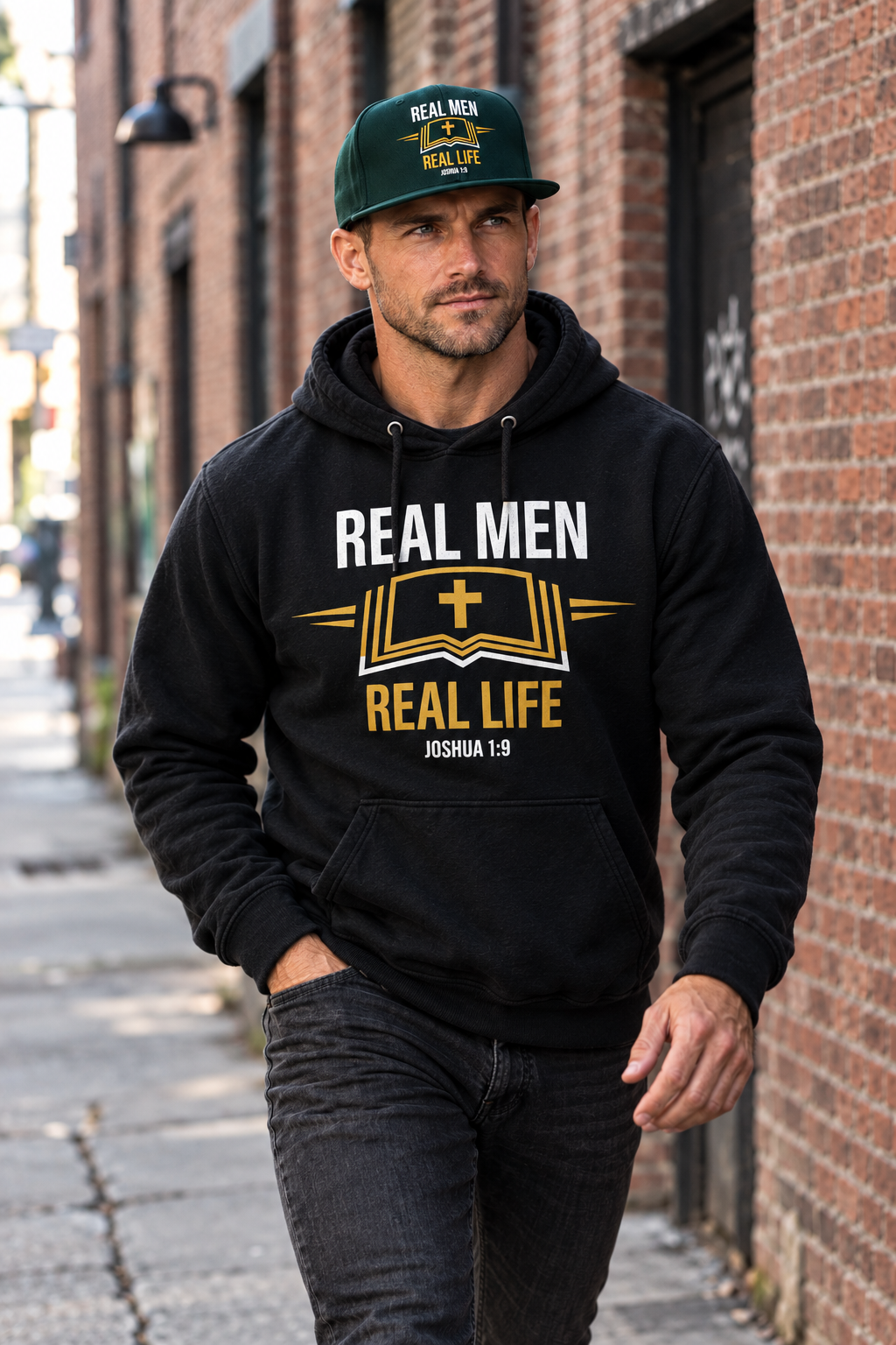 RMRL Spruce Green Snapback + Black Hoodie - Candid Street Hero